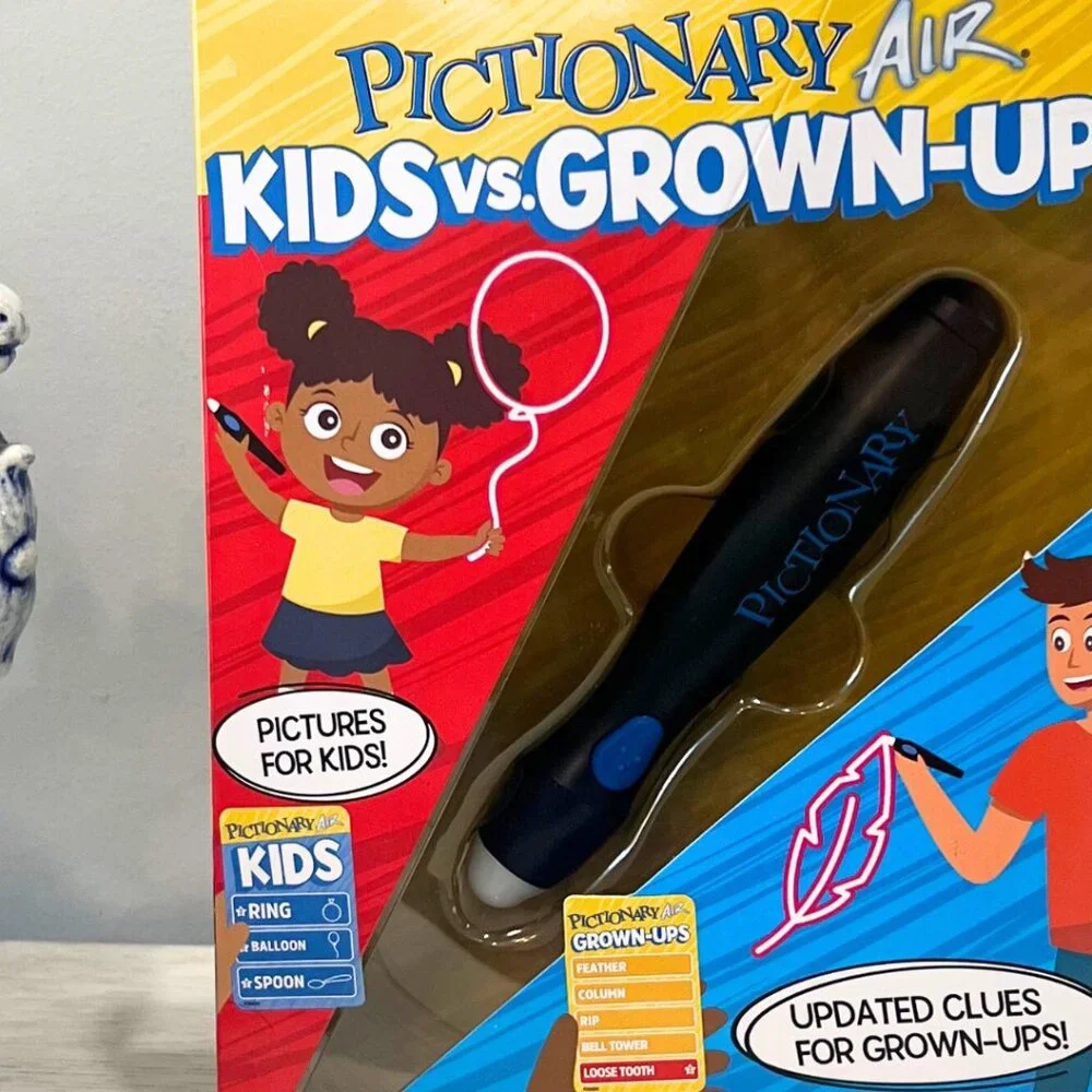 Pictionary Air Kids vs. Grown Ups Brand New Updated Clues Game Night Xmas Gift